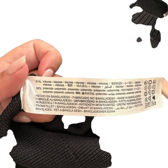 ZARA Knit Cutout Crop Top Black Sz Small - Picture 6 of 6